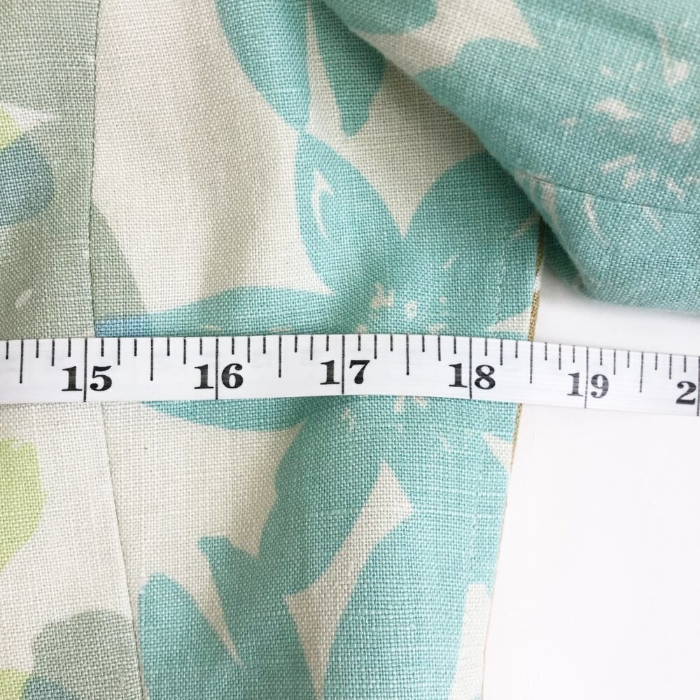 Sigrid Olsen 100% Linen Trench Car Coat Women's Size Small Retro Floral Print - Picture 8 of 13